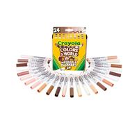Crayola Colors Of The World Wet-Erase Markers, Broad Point, White Barrel, Assorted Ink, Pack Of 24 Markers