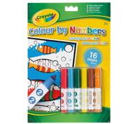 Crayola Colour By Number Set Colouring Book 6 Washable Mini Markers - Animal Friends