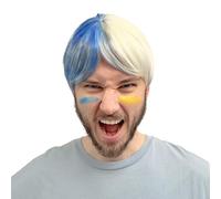 Crayola Colour-Me Wig and Includes 3 Washable Non-Toxic Markers & Wig Stand | Washable, Reusable & Heat-Resistant DIY Wig for Cosplay, Parties & Creative Projects (White Short Side Crayola Wig Set)