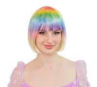 Crayola Colour-Me Wig and Includes 3 Washable Non-Toxic Markers & Wig Stand | Washable, Reusable & Heat-Resistant DIY Wig for Cosplay, Parties & Creative Projects (Blonde Bob Crayola Wig Set)