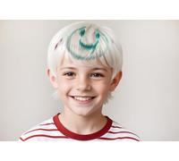 Crayola Colour-Me Wig - Customisable White Short Side Wig for Kids & Adults | Includes 3 Washable Markers & Wigs Stand | Washable, Reusable, Heat-Resistant DIY for Cosplay, Parties, Crafts, Videos