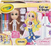 CRAYOLA Colour 'n' Style Friends: Goldie - Catwalk Playset | Colour & Style Your Own Doll, Again and Again! (Includes Magic Dry-Erase Pens) | Ideal For Kids Aged 3+