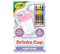 Crayola Colour Your Own Assorted Pony Club Drink Cup with 4 Crayons