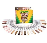 CRAYOLA Colours of the World Washable Markers - Assorted Colours (Pack of 24) | Colours That Represent Skin Tones from Around the World | Ideal for Kids Aged 3+