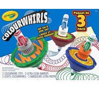 CRAYOLA Colourwhirls (3 Pack) - Rip 'Em & Spin 'Em! | Includes 3 Colourwhirls Toys & 3 Markers | Rippin' Spinnin Colouring Fun for Ages 6+