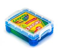 Crayola Crayons 24 Count with Blue Super Stacker Plastic Crayon Box (Bundle)