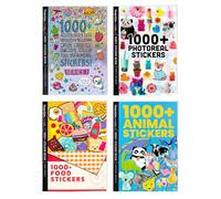 Fashion Angels - Set of 4 Sticker Books, 1000+ Stickers for Each Book, Fantasy, Food, Photographs and Animals, from 6 Years, 32672F