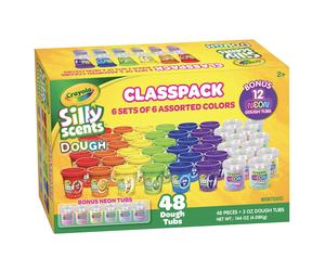 Crayola Dough Silly Scents | Playdough Bulk Pack for Teacher Supplies | Classroom or Preschool | 48 Tubs of 3oz Play Dough | 36 Cans of Scented Playdo