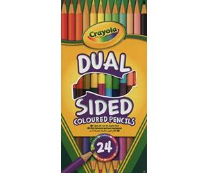 CRAYOLA Dual-Sided Colouring Pencils - Assorted Colours (Pack of 12), Half the Pencil, Twice the Colouring Fun! Ideal for Kids Aged 3+