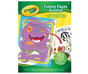 Crayola Funny Faces Colouring Book (with Stickers), Multi-Color