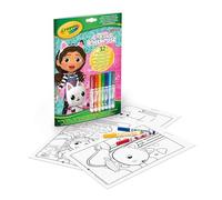 CRAYOLA - Gabby's Dollhouse Activity & Coloring Album, 32 Colouring Pages and 7 Mini Washable Markers 04-7024G