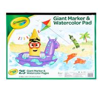 Crayola Giant Marker and Watercolor Pad, Kids Art Supplies, Gift , White includes 1 Pad (25 sheets)