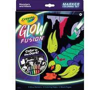 Crayola Glow Fusion, Glow in The Dark Coloring Set with Markers, Alien & Monster Coloring Pages, Gift for Kids