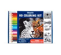Crayola HD Coloring Kit 30 Colored Pencils & 20 Premium Coloring Pages Coloring Set for Teens Gift