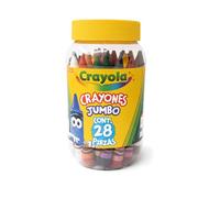 CRAYOLA Jumbo Wax Crayons, 28 Count in Resealable Tin, Multicolour, 52-3037