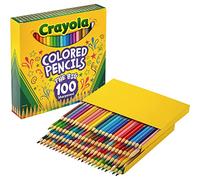 Crayola Long Barrel Colored Woodcase Pencils, 3.3 Mm, 100 Assorted Colors/Set