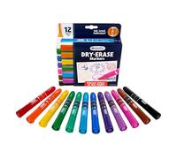 Crayola Low Odor Dry Erase Markers, Chisel Tip, Assorted Colors, 12Count | Teacher Classroom Supplies, Chisel Tip Whiteboard Markers, Must Haves