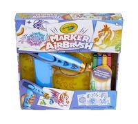 Crayola Marker Airbrush Spray Art Kit, Battery-Powered Sprayer with 8 Washable Markers & 5 Stencils, DIY Craft Set for Kids, Gift for Boys & Girls, Ages 6+