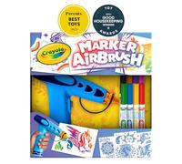 Crayola Marker Airbrush Spray Art Kit, Battery-Powered Sprayer with 8 Washable Markers & 5 Stencils, DIY Craft Set for Kids, Gift for Boys & Girls, Ages 6+