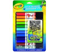 CRAYOLA Marker & Stencil Pack - 12 Multi-Coloured Pens & Stencils - Suitable from 6 years to 12 years