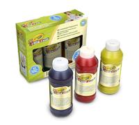 CRAYOLA - Mini Kids 3 Washable Finger Tempera Bottles 236ml Basic Colours Blue Yellow Red 36 Months +