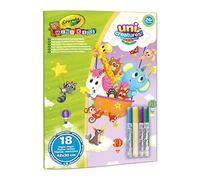 CRAYOLA Mini Kids Album with 18 Maxi Size Colouring Pages and 4 Washable Markers, Creative Activity for Kids from 24 Months, 25-1045G