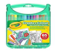 CRAYOLA 04-0379-E-000 Mini Washable Markers Create & Colour Case 65 Pieces, Set