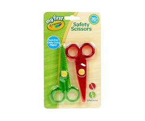 CRAYOLA My First Safety Scissors (Pack of 2) | Ouch-Free Scissors That Will Only Cut Paper | Features Two Different Cutting Patterns | Ages 3+