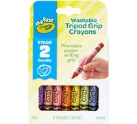 Crayola My First Washable Tripod Grip Crayons-8/Pkg 81-1460