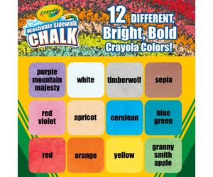 CRAYOLA Outdoor Chalk - Assorted Colours (Pack of 12) | Perfect for Drawing on the Pavement or Patio - Easily Washes Away with Water! | For Ages 4+