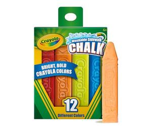 CRAYOLA Outdoor Chalk - Assorted Colours (Pack of 12) | Perfect for Drawing on the Pavement or Patio - Easily Washes Away with Water! | For Ages 4+