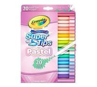 CRAYOLA Pastel SuperTips, 20 Washable Colouring Pens for Kids Age 3+ | 20 felt tip pens, for fine lines and broad strokes, classroom back to school essential, ideal for colouring and writing