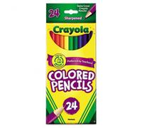 Crayola Products - Crayola - Pencils Long Cannon Woodcase Color 3.3mm 24 Assorted Colors / Set - Sold as 1 Set - Presharpened Points. - Bright color