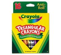 Crayola Products - Crayola - Triangular Crayons, Assorted, 16/Box - Sold As 1 Box - Triangular shape ensures that crayons won't roll away or off surfaces. - Features Anti-Roll benefit. - Helps promote proper writing grip development. - Non-washable formula. -