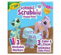 Crayola Scribble Scrubbie Pastel Pets (3ct), Grooming Animal Toy for Kids, Washable Animal Figurine, Kids Gift, Toys for Girls & Boys, 3+