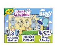 Crayola Scribble Scrubbies Bluey Poolside Playset (4 Carat) Bluey Toy Washable Kids Holiday for Toddlers with Bingo, Chile and Bandit, Age 3+