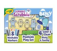 Crayola Scribble Scrubbies Bluey Poolside Playset (4ct) Colorable Bluey Toys for Kids Washable Coloring Gift for Toddlers Ages 3+