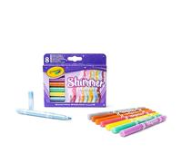 CRAYOLA Shimmer Markers (Pack of 8) | Eight Different Shimmering Tones Perfect for Home or School Art Projects | Colouring Pens & Markers | Ages 3+