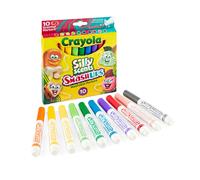 Crayola Silly Scents Slim Scented Washable Markers, Broad Point, Assorted Colors, Pack of 10 Markers, Mint,Red