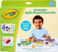 Crayola Spill Proof Kids Paint Set Washable Paint 4 Paints & Activities Ages 3+