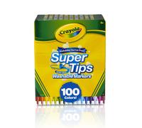 Crayola Super Tips Marker Set (100ct) Fine Point Washable Markers Drawing Markers for Kids & Adults Great for Thick & Thin Lines