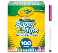 Crayola - Super Tips Marker Set, Washable Markers, 100 Unique Colors, Art For Kids, Count