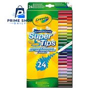 CRAYOLA SuperTips Washable Markers - 24 Count (Pack of 1), Assorted colours