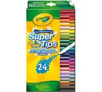 Crayola Supertips Washable Markers - 24 Felt Tip Pens for Kids, Assorted Colours