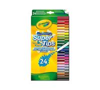 CRAYOLA SuperTips Washable Markers Assorted Colours Premium Felt Tip Pens That Can Easily Wash Off Ideal for Kids Aged 3+ Pack of 24