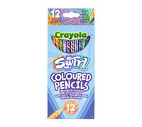 CRAYOLA Swirl Colouring Pencils - Assorted Colours (Pack of 12) | Magical Swirl Effect Will Draw 4 Colours Per Pencil |Ideal for Kids Ages 3+