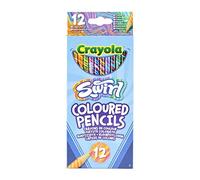 CRAYOLA Swirl Colouring Pencils - Assorted Colours (Pack of 12) | Magical Swirl Effect Will Draw 4 Colours Per Pencil |Ideal for Kids Ages 3+