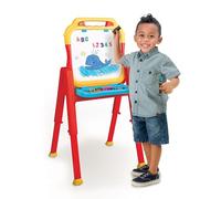 Crayola Triple-The-Fun Art Easel - 2-Sided Magnetic Board & Chalkboard - Portable Folding Art Stand with Handle - Adjustable Height for Toddlers - 77pc Accessory Set