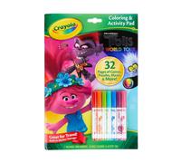 Crayola Trolls World Tour Color & Activity Pad 32 Coloring Pages and 7 Mini Washable Markers Markers Trolls 2 Gift for Kids Ages 3+