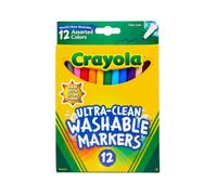 Crayola Ultra Clean Fine Line Markers (12ct) Washable Markers for Kids Arts & Crafts Coloring Book Markers Toddler Gifts